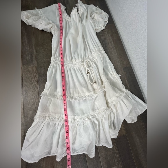 Ramy Brook LaLa White Off the Shoulder Tiered Mini Dress - Picture 11 of 15